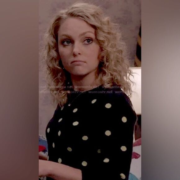 J. MCLAUGHLIN Silk Polka Dot Sweater Women’s Large Black White Knit Preppy Y2K - Picture 4 of 9